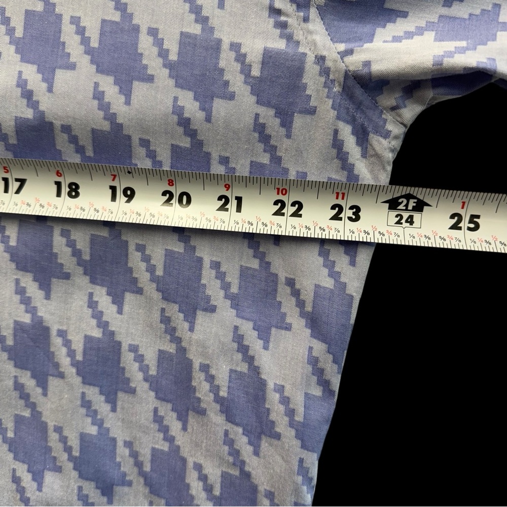 Vercini Blue Purple Geometric Long‎ Sleeve Button Down Shirt XL 100% Cotton #222 - Picture 6 of 8